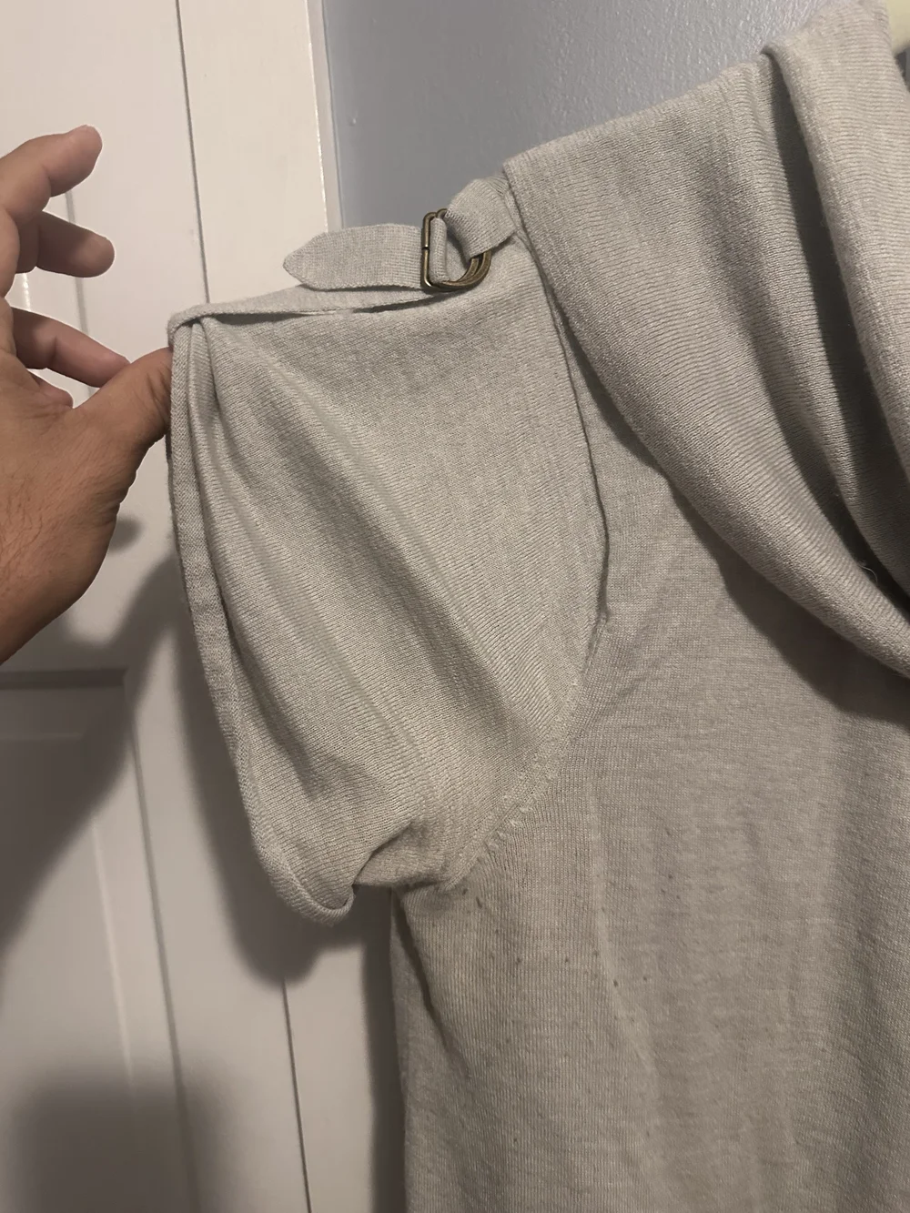 Lane Bryant Light Gray Cowl Neck Short Sleeve Sweater with Tab Sleeves